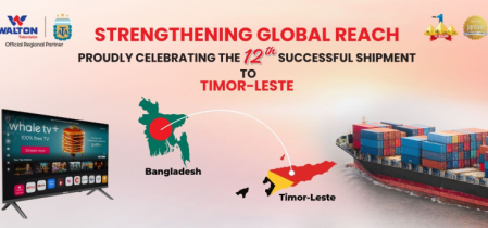 পূর্ব-তিমুরে রপ্তানি হচ্ছে ওয়ালটন টিভি : যাচ্ছে ১২তম শিপমেন্ট