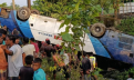সুনামগঞ্জে নিয়ন্ত্রণ হারিয়ে খাদে বাস : নিহত ২