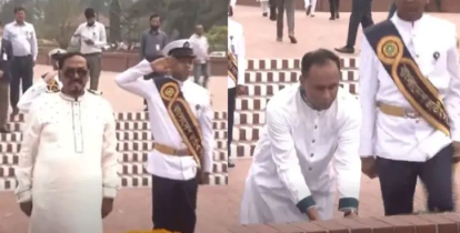 জাতীয় স্মৃতিসৌধে নবনির্বাচিত স্পিকার ও ডেপুটি স্পিকারের শ্রদ্ধা