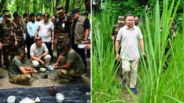 সেনাবাহিনীর গ্রীষ্মকালীন মহড়ায় আকস্মিক পরিদর্শনে প্রধানমন্ত্রী