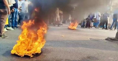 ভাঙ্গায় টায়ার জ্বালিয়ে সড়ক অবরোধ