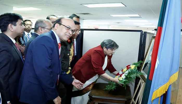 জাতিসংঘে বাংলাদেশ স্থায়ী মিশনে মুজিব বর্ষের আনুষ্ঠানিক উদ্বোধন