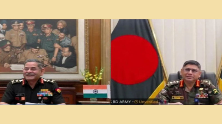 বাংলাদেশ ও ভারত সেনাপ্রধানদের ভার্চুয়াল বৈঠক বাংলাদেশ ও ভারত সেনাপ্রধানদের ভার্চুয়াল বৈঠক
